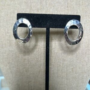 Sterling silver hammered earrings